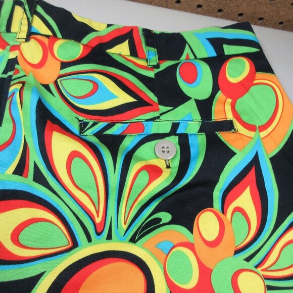 LOUD MOUTH mens colorful Shagadelic Pyschadelic floral golf shorts 34 - Picture 3 of 5